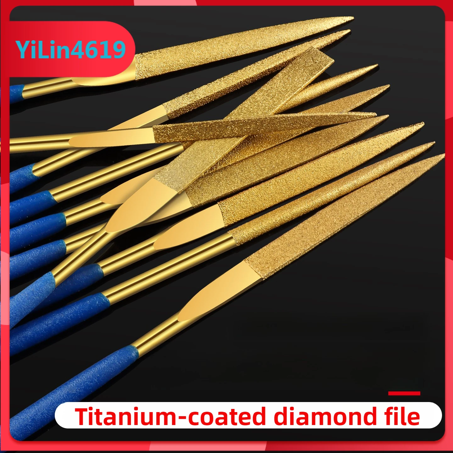 

Алмазный напильник с титановым покрытием, комбинированный напильник, шлифовальный инструмент для металлического нефрита, небольшой набор напильников, плоский треугольный напильник