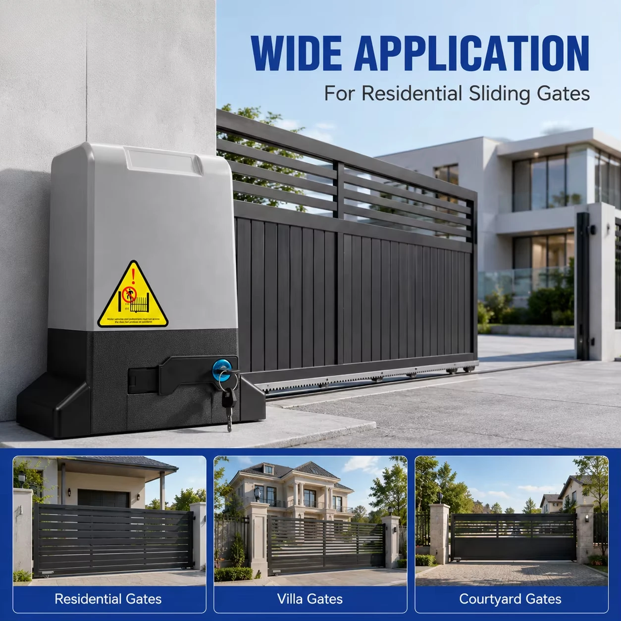 Factory Wholesale 1200W Heavy Duty Sliding Gate Opener 2000kg High Power Automatic Door Motor for Industrial and Large Gates