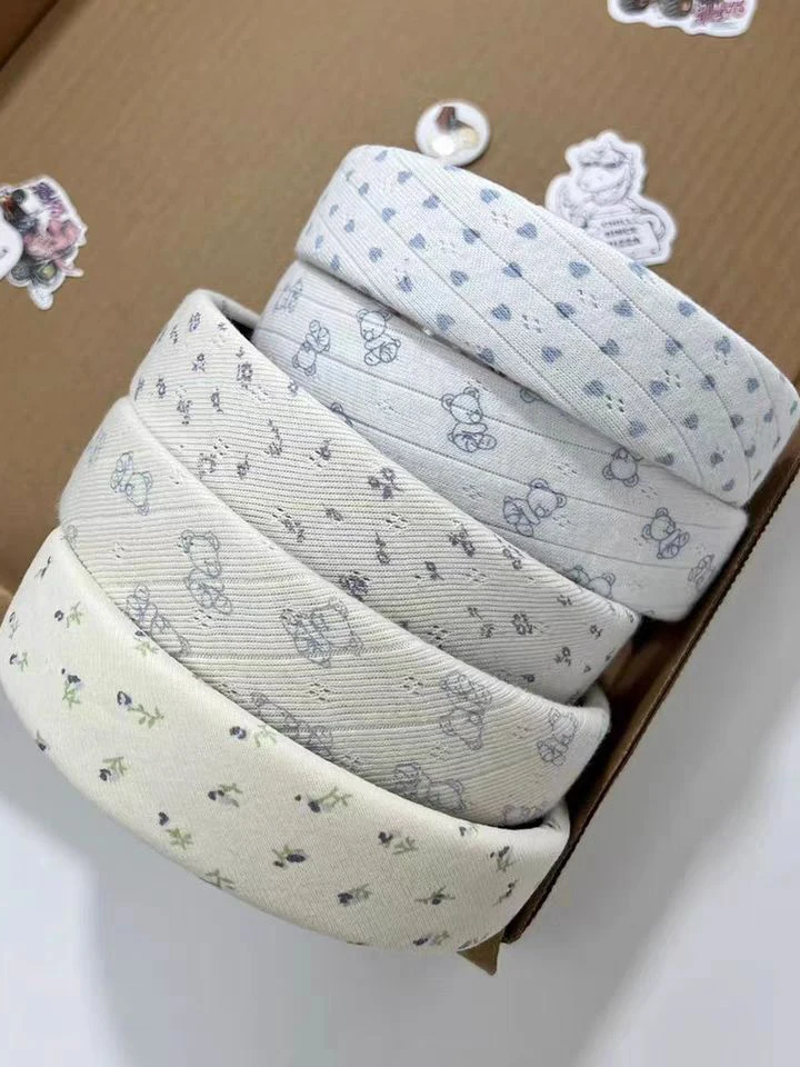 

Cute Print Hairband Women Four Season Casual Cotton All-match Headbands Sweet Y2K Streetwear Preppy Style Fashion New Headwears