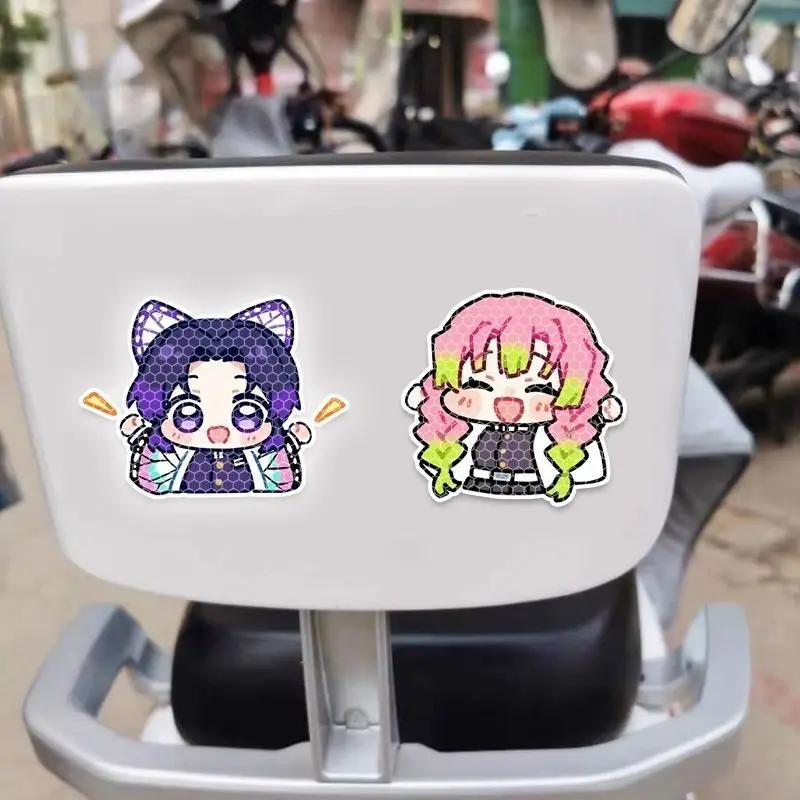 Demon Slayer cartoon personality car reflective sticker, electric vehicle helmet scratch-resistant waterproof decorative sticker view 4