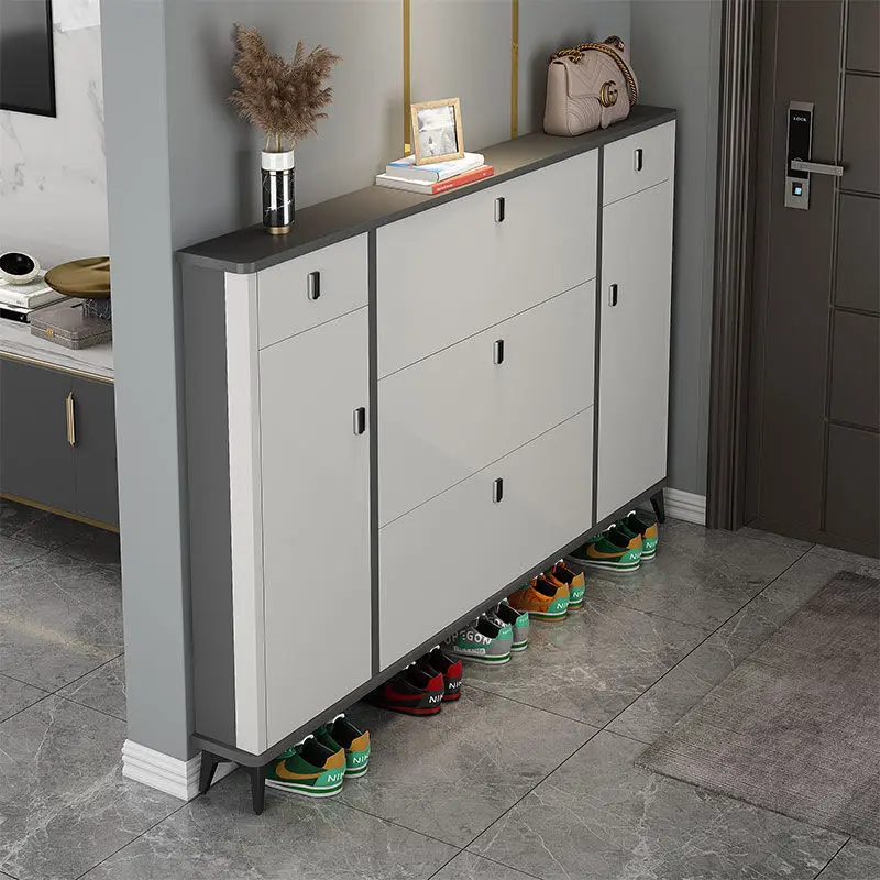 

Italian shoe cabinet, entrance to the door against the wall, simple household storage, modern simplicity, shoe rack