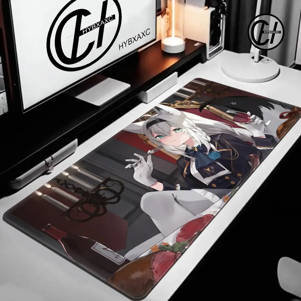 

Hololive Shirakami Fubuki Large rubber keyboard mouse pad carpet anti-slip gamer desk mat laptop PC carpet Mousepad