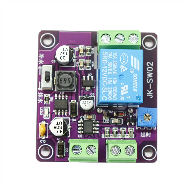 Single Circuit Single Liquid Level Probe Float Switch Level Control Delay Adjustable Water Level Control Relay Circuit