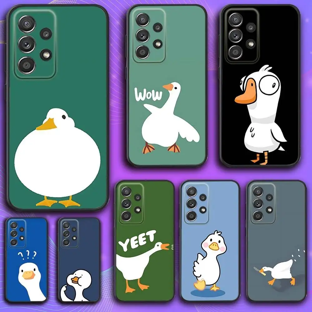 

Cartoon Duck Goose Game Phone Case For Samsung S 25,24,23,22,30,21,10,9,Ultra,Plus,Lite,FE,4,5 G Soft Black Case