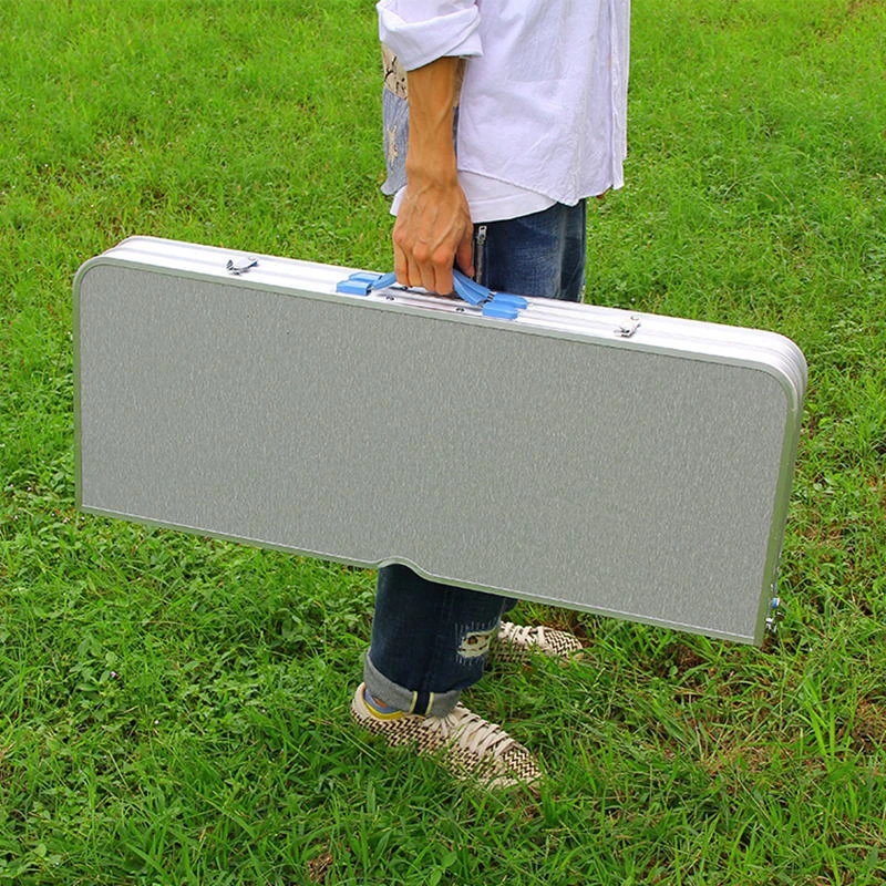 New portable aluminum alloy integrated table with one table and four chairs for outdoor camping, portable folding table