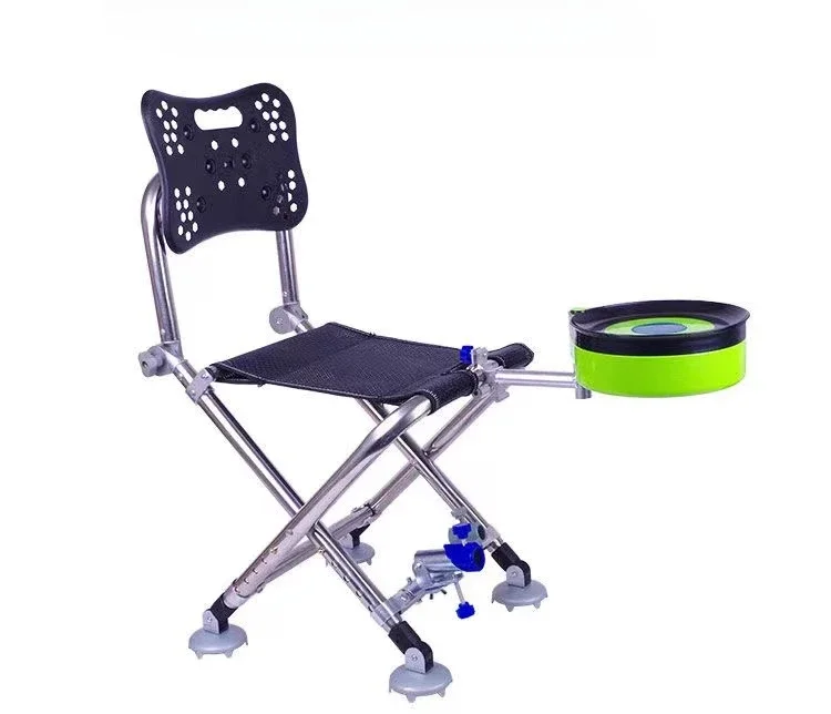 Stainless Steel Foldable Lift Fishing Chair with Backrest