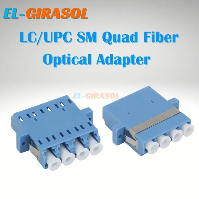 50Pcs/lot LC/UPC Singlemode Quad Fiber Optical Adapter LC/UPC SM Quad Flange Fibra Optica Coupler Connector FTTH