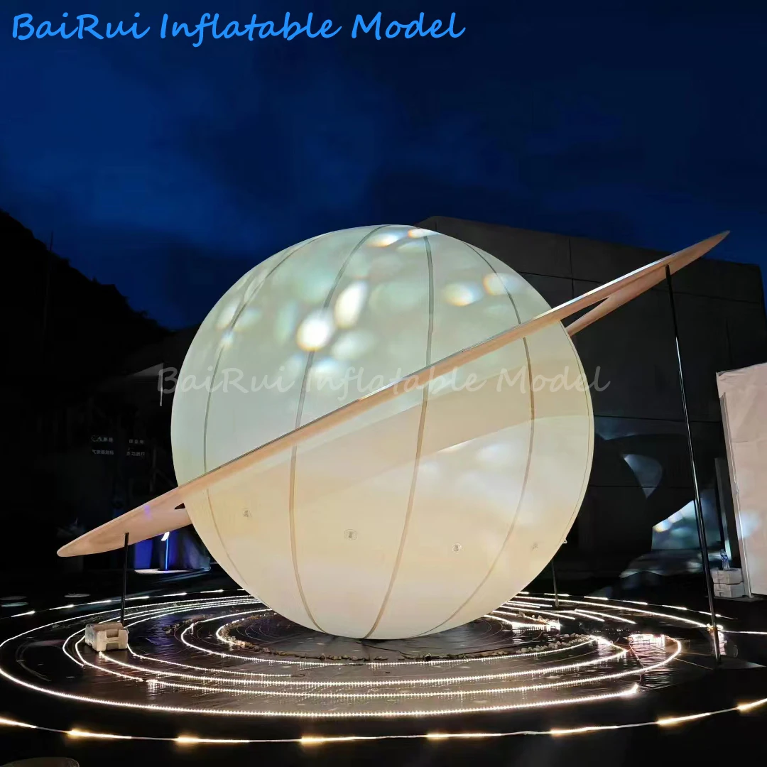 거대한 팽창식 조명 행성 공기 블로우 태양 은하, 백색 LED 조명, 지구 목성, 토성, 금성 이벤트, 무대 장식