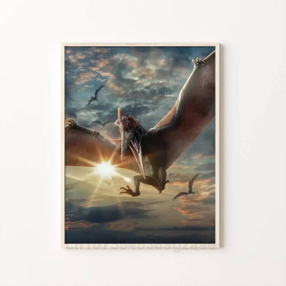 Plakaty z dinozaurem Velociraptorem z filmu Jurassic World, samoprzylepne, wodoodporne, idealne do dekoracji salonu, sypialni, baru. — 2