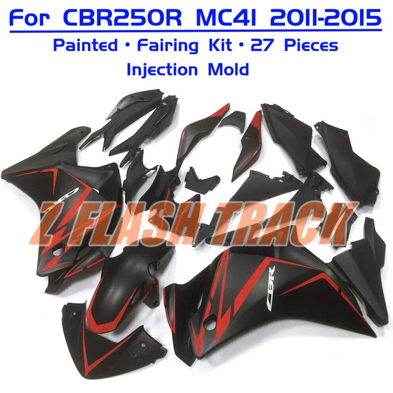 Full Fairing Kit For Honda CBR250R CBR 250R CBR250 R MC41 2011 2012 2013 2014 2015 Bodywork Injection Matte Black Gloss Red Cowl