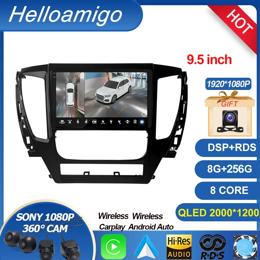 

2k for Mitsubishi Pajero Sport 3 2016 - 2018 Car Radio Multimedia Video Player Navigation GPS No 2din 2 din DVD Android 13