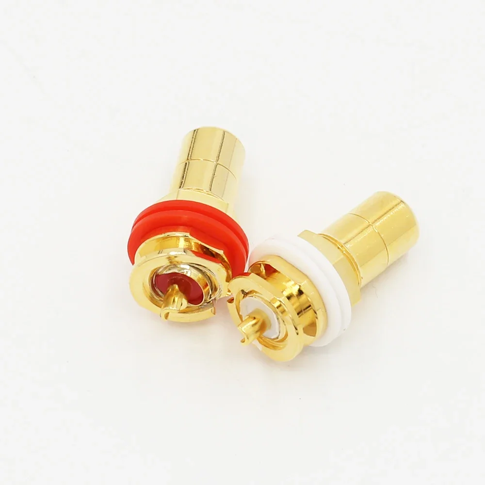 HiFi sliver plated brass Gold Plated Audio RCA Socket RCA JACK Adapter RCA Phono Chassis Panel Mount Female Socket Adapter