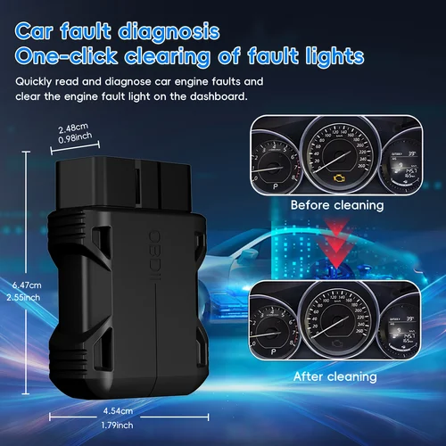 Imagen 2 del producto Escáner OBD2 para coche, lector de código automático, comprobación de diagnóstico, herramienta de escaneo de luz del motor, adaptador BT5.0, herramientas OBDII para lector OBD IOS y Android