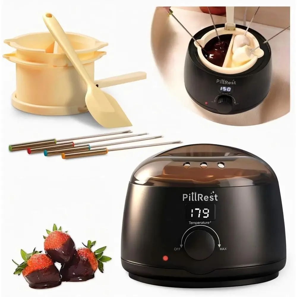 

Chlate Melting Pot, Electric Candy Melter with 2 Non-Stick Silicone Bowls, Digital Display or Real-Time Temperature Control, ond