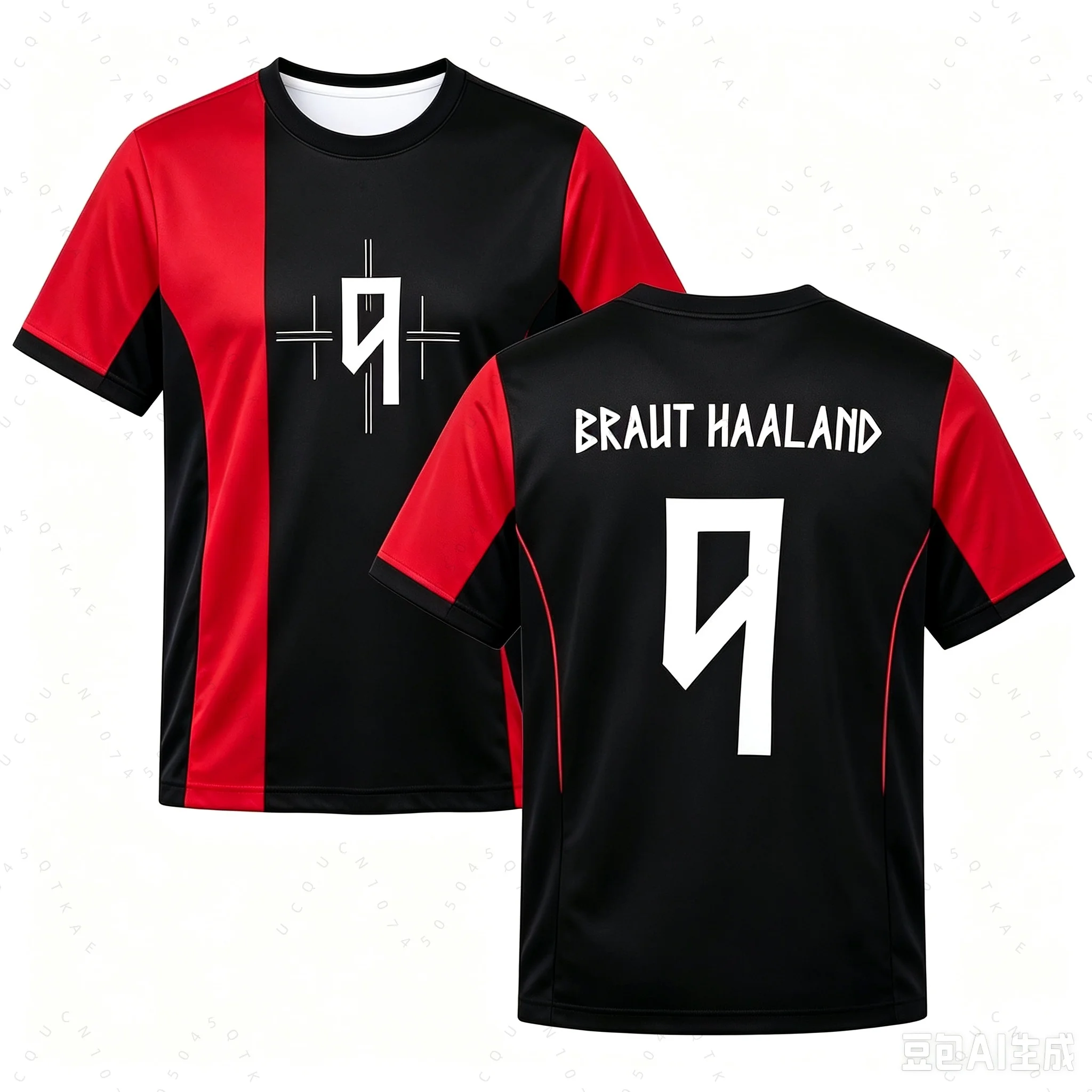 2026 Haaland Norwegen & Nummer 9 T-Shirt Atmungsaktiv Schnelltrocknend Flaggen-Trikot Rundhals Lässiges Kurzarm-Shirt für Damen und Herren Strand-T-Shirts