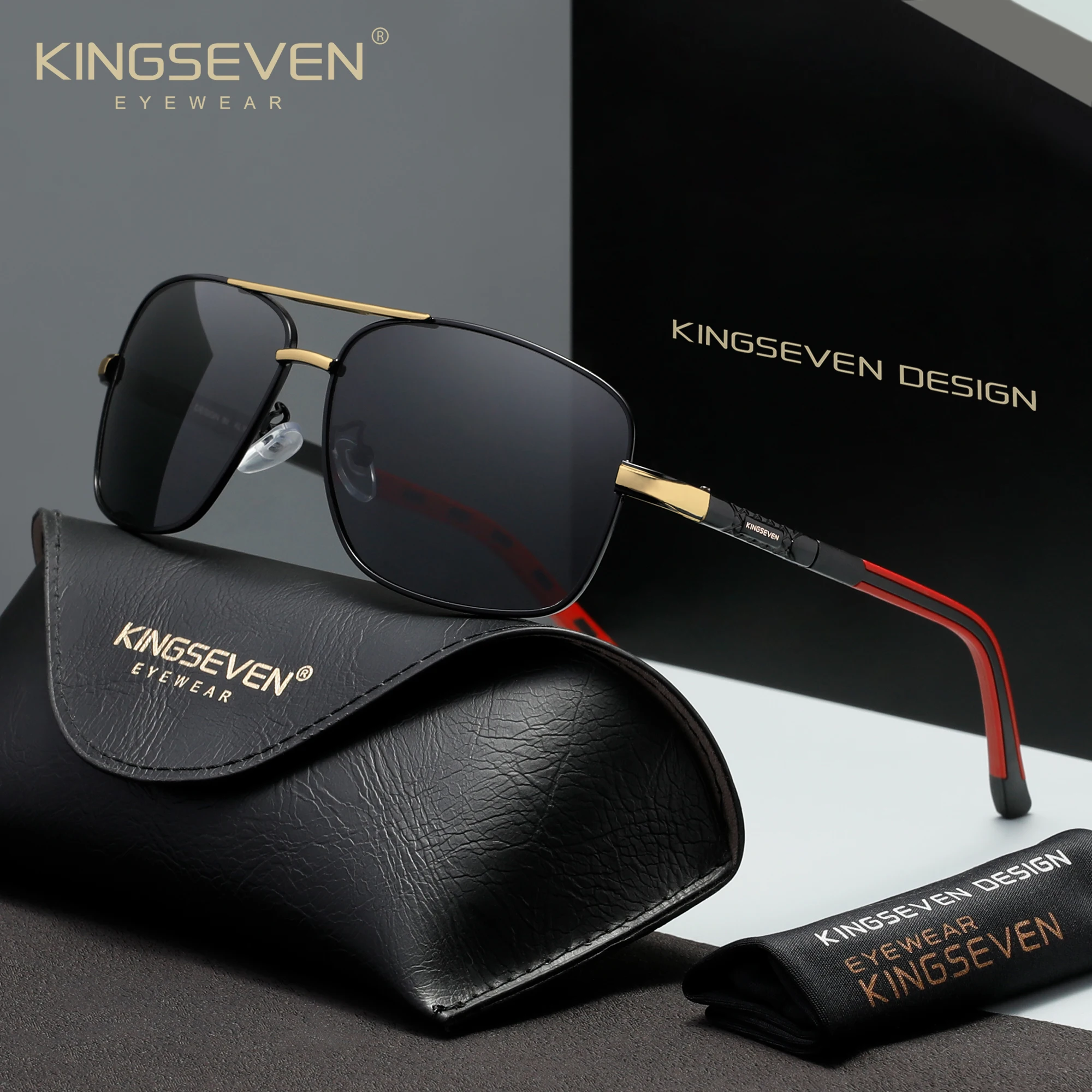 

Новые солнцезащитные очки KINGSEVEN для мужчин и женщин, поляризационные, с защитой от УФ-излучения UV400, модные, классические, для вождения, для активного отдыха, повседневные, в прямоугольной оправе