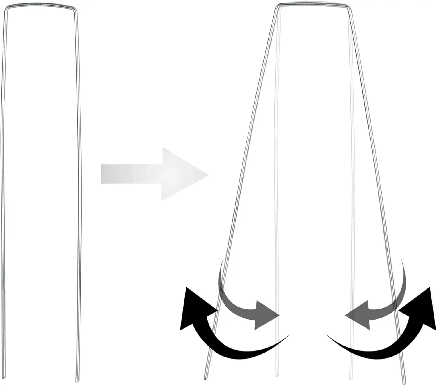 200 عبوة من دبابيس المناظر الطبيعية مقاس 8 بوصات - دبابيس حديقة من الفولاذ المجلفن عالي التحمل مقاس 11 بوصة - أوتاد حاجز الأعشاب على شكل حرف U
