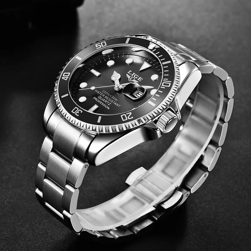 

New top LIGE 2025 luxury watches for men business casual watches luxury date quartz stainless steel watches for men reloj hombre