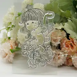 Yulan Girl wzór przezroczysty silikonowy stempel i metalowa matryca/pieczęć do DIY Scrapbooking/album fotograficzny dekoracyjny przezroczysty stempel koronkowy