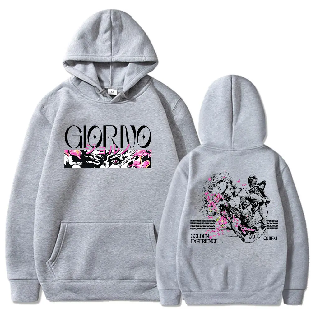 Anime Jojo Bizarre Adventure Killer Queen Giorno Giovanna Hoodie Herren Damen Kleidung Hip Hop Übergroßer Sweatshirt Lässiger Pullover – Detail 7