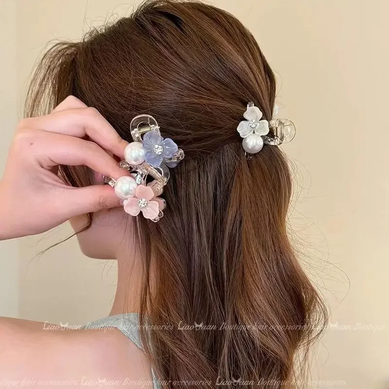 اتجاه 2025! جيلي يشعر الأزهار اللؤلؤ مقاطع شفافة الجنية الشعر السيطرة لطيف الجانب/الجبهة مقاطع الشعر الجمالية عالية للفتيات #1