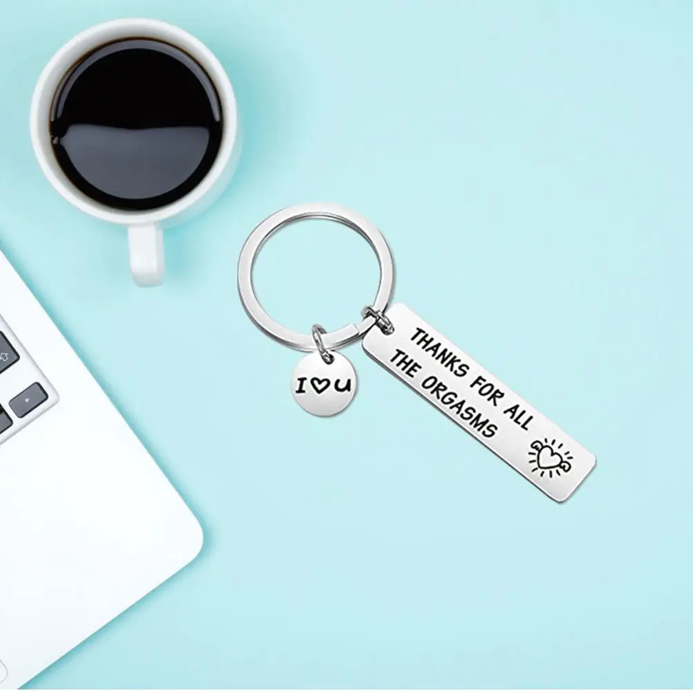 Couples Valentine's Day Keychain - 'Thanks for all the Orgasms' Key Gift for Him & Her