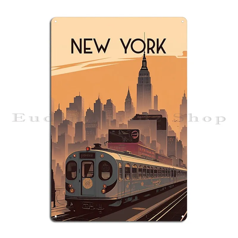 New York Manhattan City Travel Metal Plaque Cinema Cinema Customize Garage Decoration Funny Tin Sign Poster