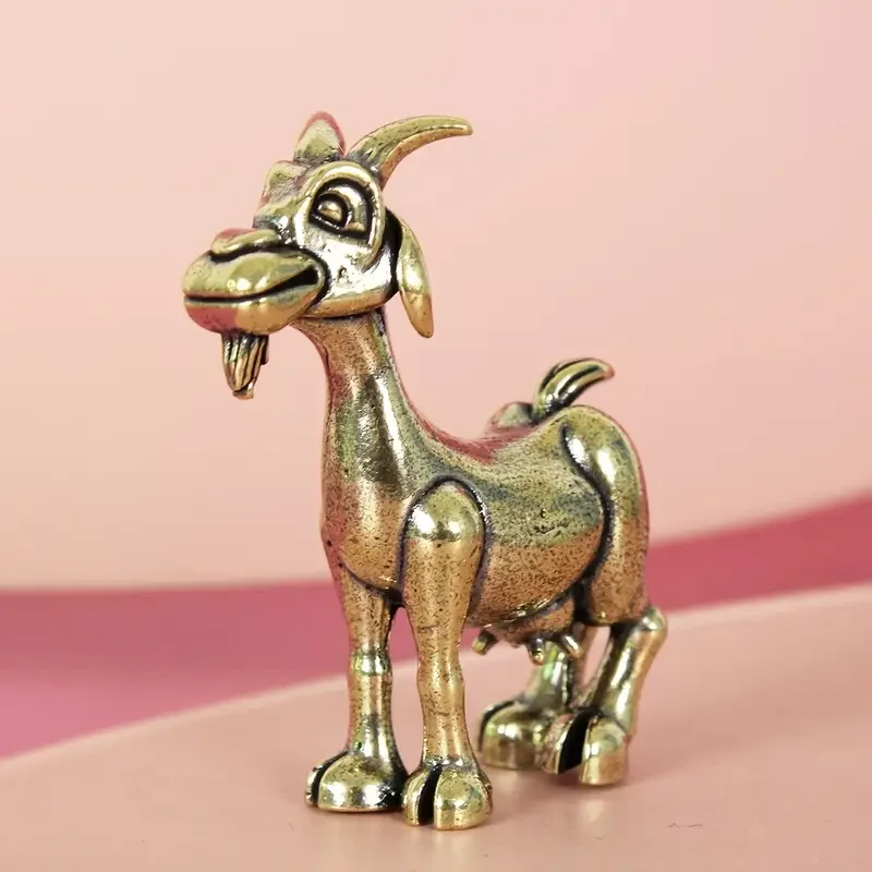 Vintage-Ziegenstatue aus Messing – komplizierte Retro-Tierskulptur für Heim- und Bürodekoration, ideal für Sammler, Wohnzimmer/Schlafzimmer – Detail 3