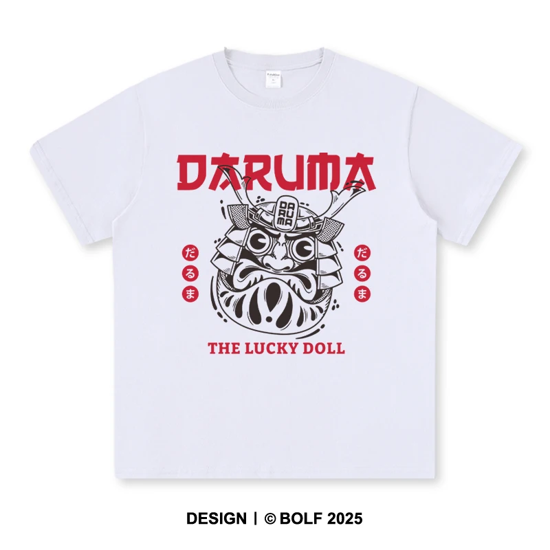 Ukiyo-e Crest bedrucktes T-Shirt aus 100 % Baumwolle, Samurai-Abzeichen, grafisches Herrenhemd, japanische traditionelle Streetwear