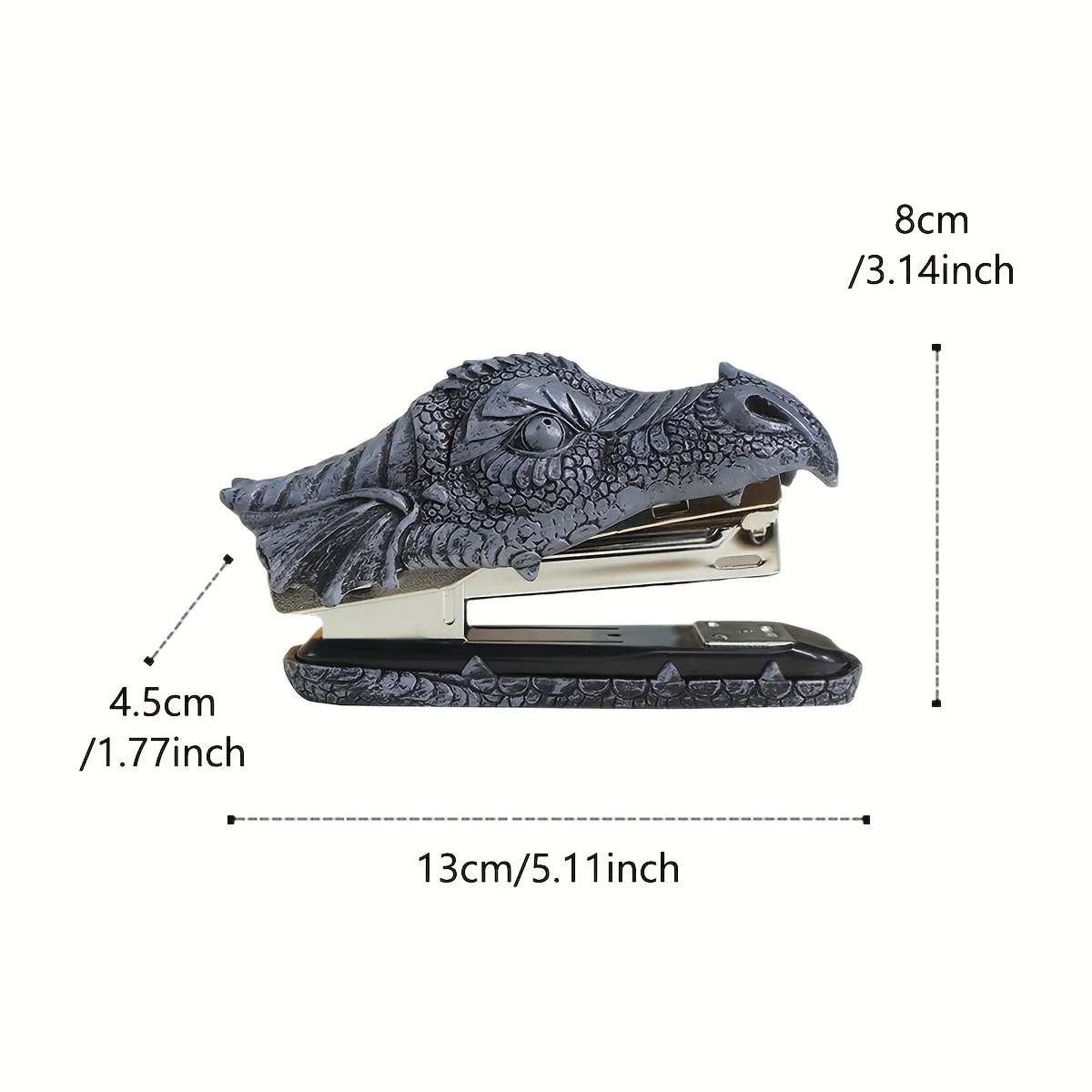 Creative Resin Dragon Head Stapler Office Stationery Home Decor Craft Ornament Manual Stapler Desk Accessory Iron Stapler