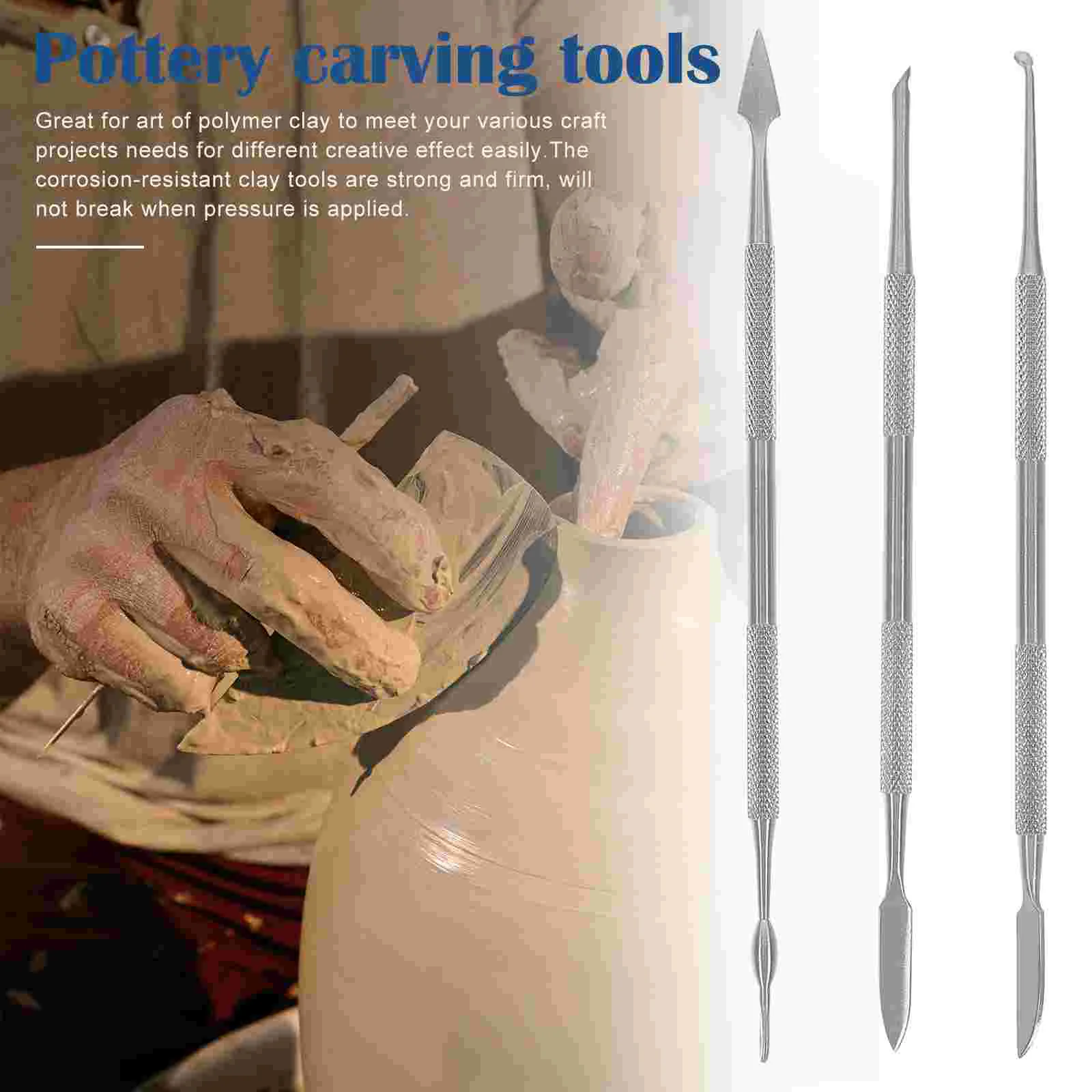 Clay Pottery Sculpture Tools Carving Knife Sculpting DIY Silver Stainless Steel