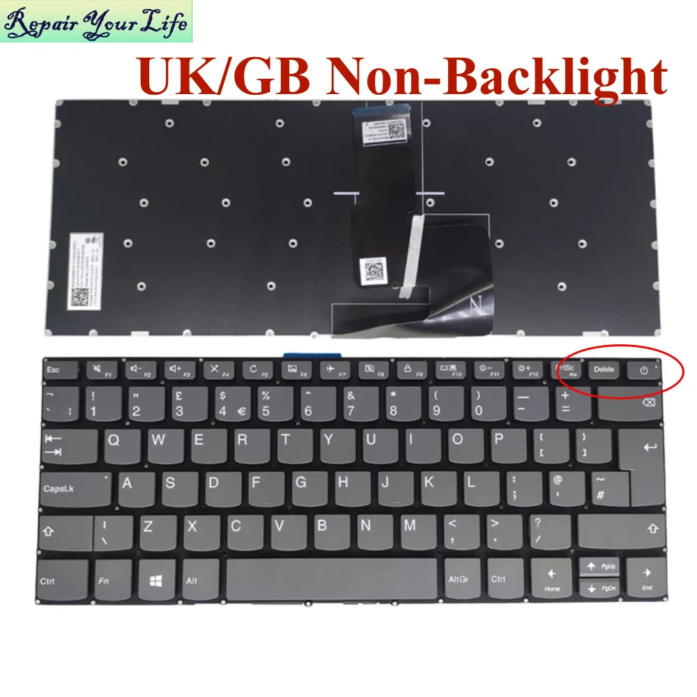 UK LA Latin Spanish Keyboard for Lenovo IdeaPad V14-IWL V14-IIL V14-ARE V14-igl V14-IKB V14-are 130-14ast 130-14ikb EU English