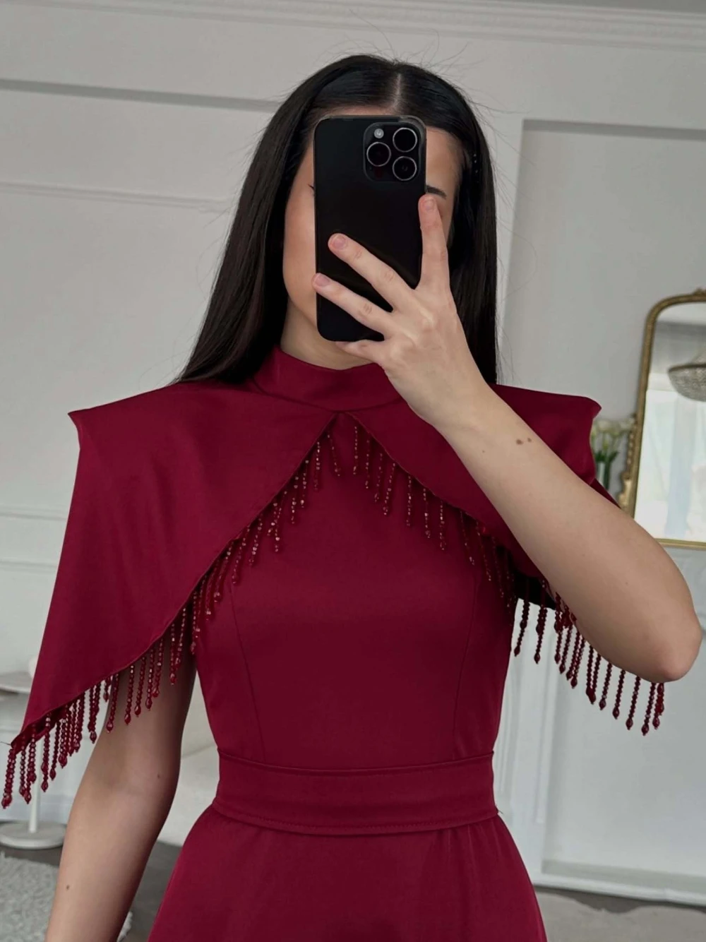 مأدبة رسمية حمراء خط أنيق فستان حفلة موسيقية خمر شرابة ثوب مسائي جميل للنساء فساتين الحفلات المتدفقة النبيلة