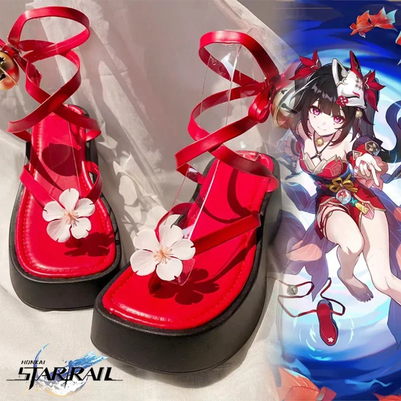 Star Rail Sparkle Cosplay Sapatos para Mulheres, Couro PU, Sapato Plano, Acessório de Traje, Festa de Halloween, Adereços de Pé, Jogo Honkai, Adulto