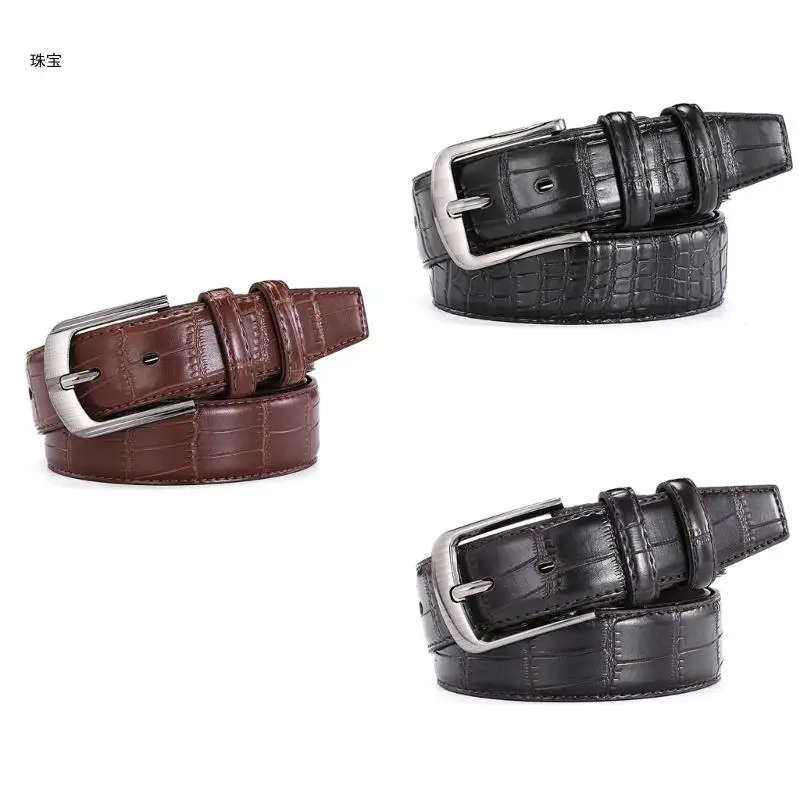 

X5QE Adjustable Buckles Belt Office Meeting Waistband Fashionable Men's Accessory for Modern Gentlemen