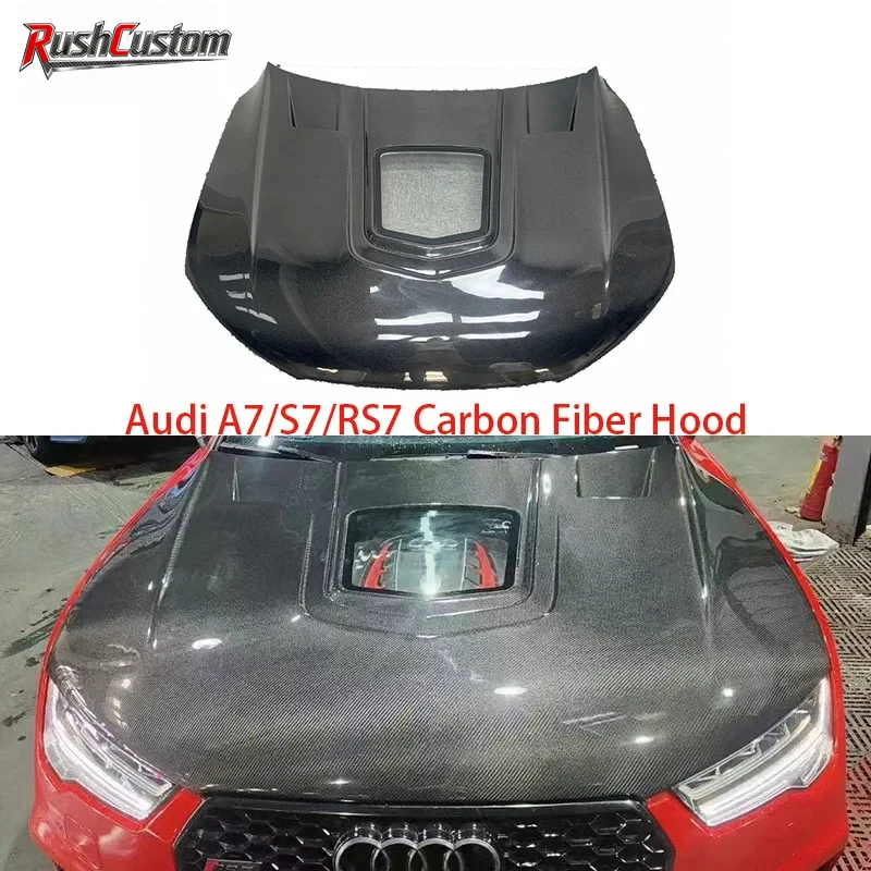 

A7 S7 RS7 Real Carbon Fiber Fibre Front Engine Hood Clear Car Bonnet for Audi A7 S7 RS7 2012-2018，100% tested well