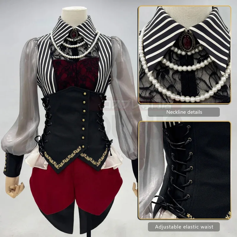 

BanG Dream Ave Mujica Anime Amoris Nyamu Yutenji Costume Shirt Shorts Corset Necklace Cos Convention Daily Wear Giftx;8's,6;
