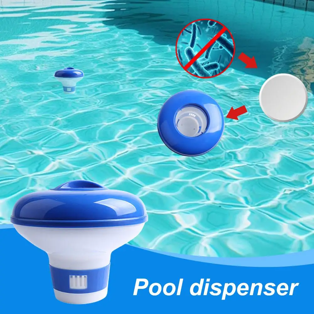 Swimming Pool Floating Chemical Dispenser Chlorine Bromine Tabs Floater Pill Cup for Effervescent Cleaning Tablet Indoor Outdoor
