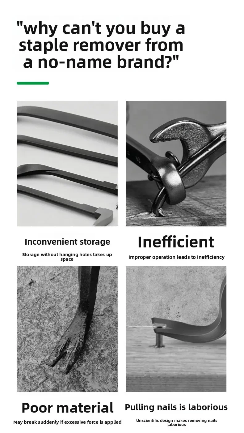 8/10/12 Zoll galvanisierter, rostfreier, verbreiterter, flacher Meißel-Nagelzieher, Haushalts-Holzbearbeitungs-Hebelwerkzeug, Mehrzweckwerkzeug – Detail 3