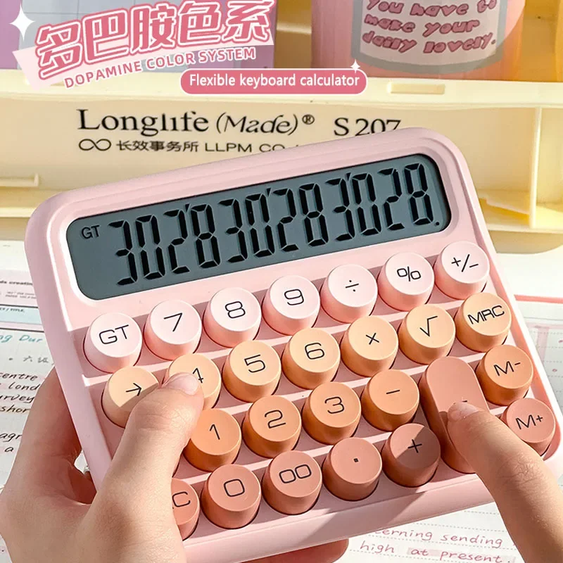 12-digit Pink Calculator School Supplies Small Office  Calculator Best Selling Electronic Products Fine Calculator  kawaii