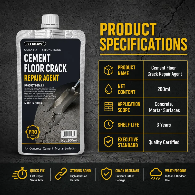 Concrete Crack Filler, Cement Floor Gap Sealant, Repair Glue for Driveway Wall Floor Cracks, Home Improvement Tools