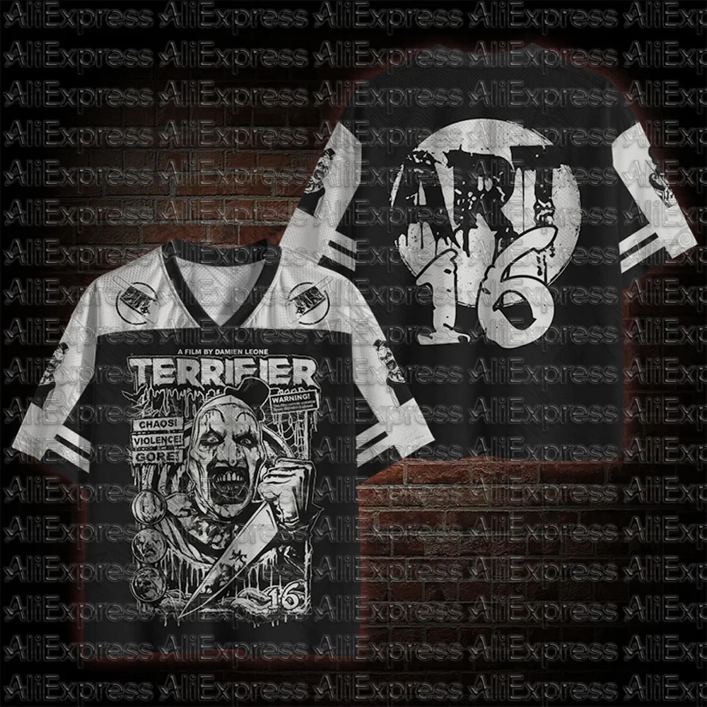 2026 Neue Film-Sportmode Kurzarm-V-Ausschnitt Streetwear für Erwachsene und Kinder Gothic-Stil Horror-Fans Geschenk