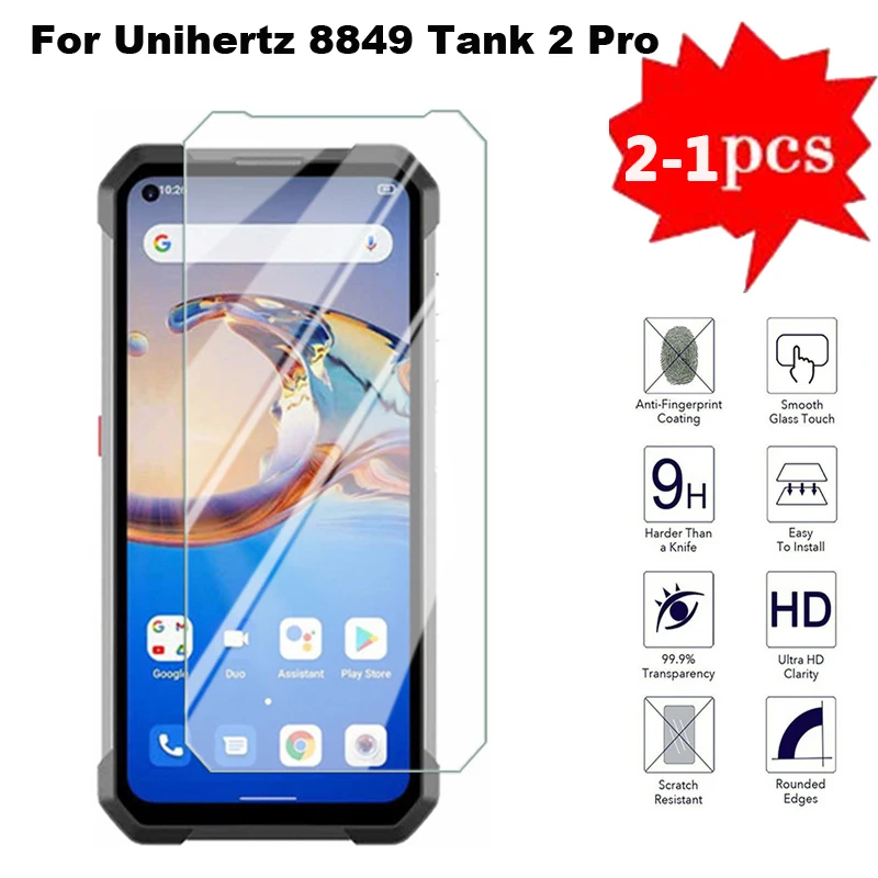 2-1Pcs Protective Glass For Unihertz 8849 Tank 2 Pro Tempered Glass for Unihertz 8849 Tank Mini 1 Tank 2 3 Pro Screen Protector