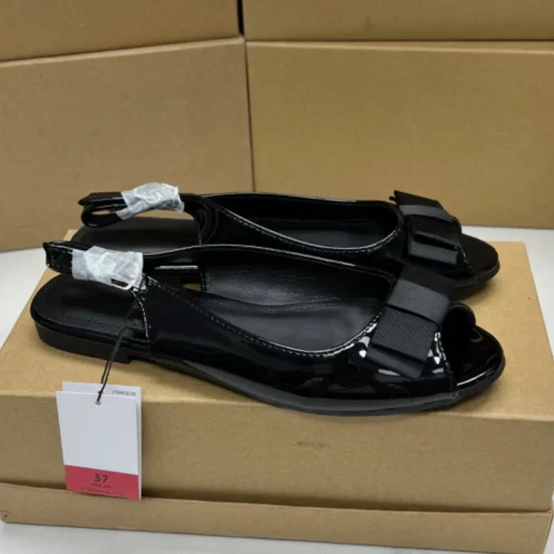 Modne buty damskie 2024 wygodne płytkie obuwie damskie Peep Toe pantofle pasek z tyłu wygodne wsuwane damskie buty