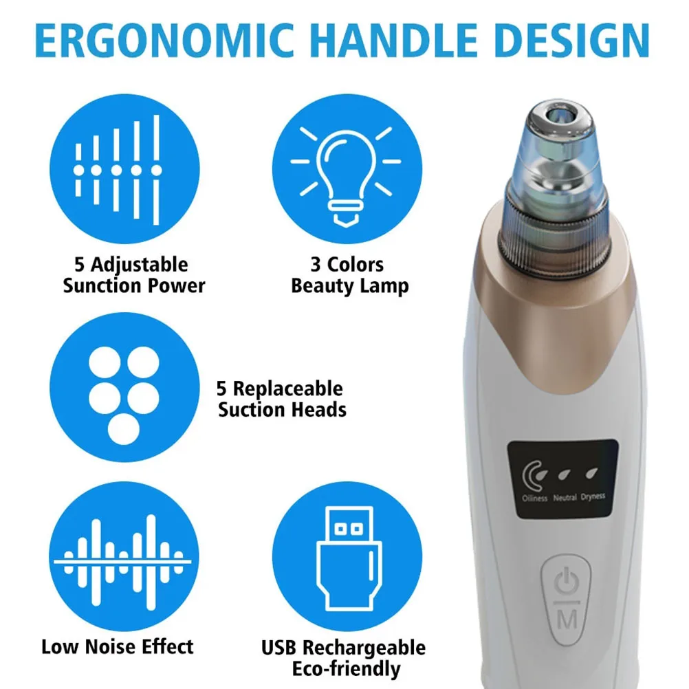 ไฟฟ้า Abs ทําความสะอาดรูขุมขนบนใบหน้าเครื่องมือดูแลผิวอุปกรณ์ทําความสะอาดลึกที่มีประสิทธิภาพ Extractor Beauty