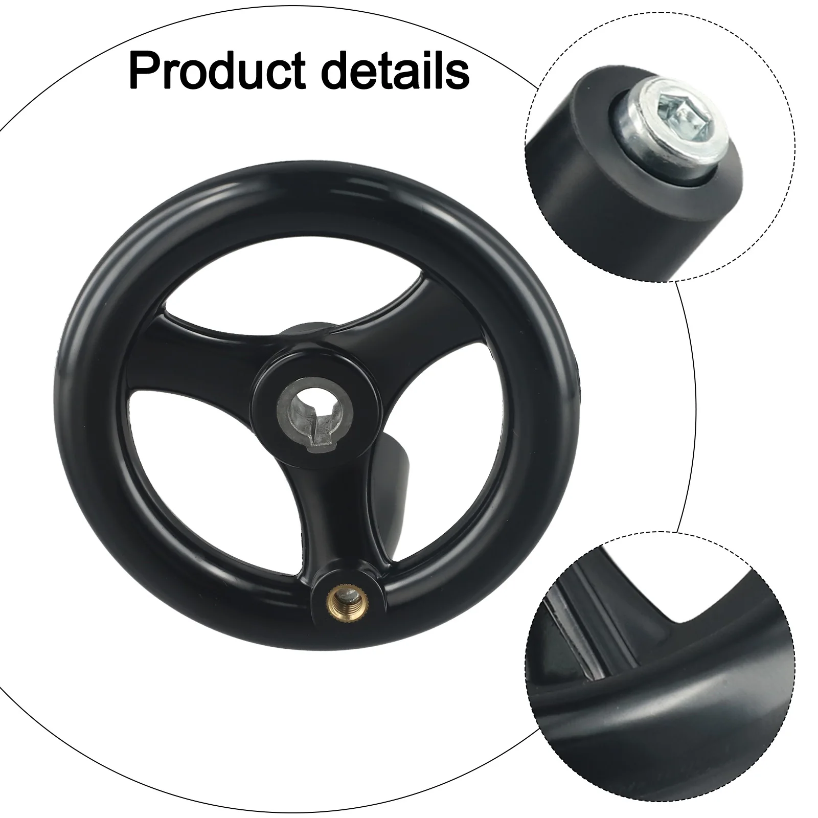 Industrial Handwheel 3 Spoke Hand Wheel Modern Design Practical Screw Holes For Easy Assembly Standard Shaft Diameter