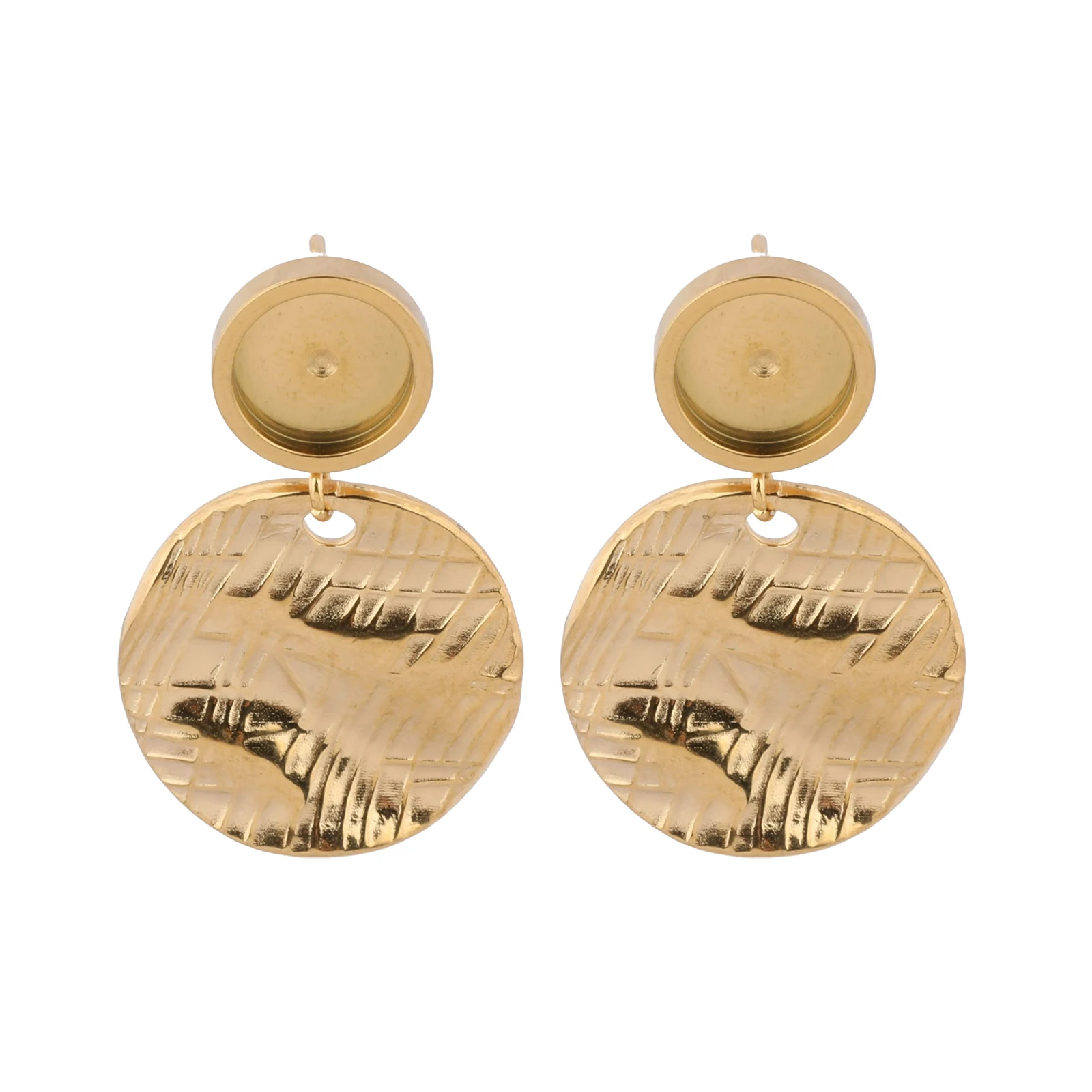 6 Stück Edelstahl-Ohrring-Basisschalen für 8mm Cabochons mit Kreisplatte, DIY Schmuckherstellung Zubehör