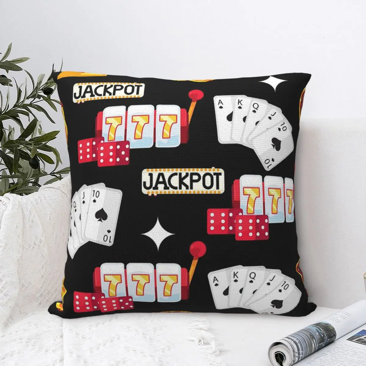 

Poker Slot Machine Pattern Pillowcase Pillows Cover Cushion Comfort Throw Pillow Sofa Decorative Cushions Used for Home Bedroom