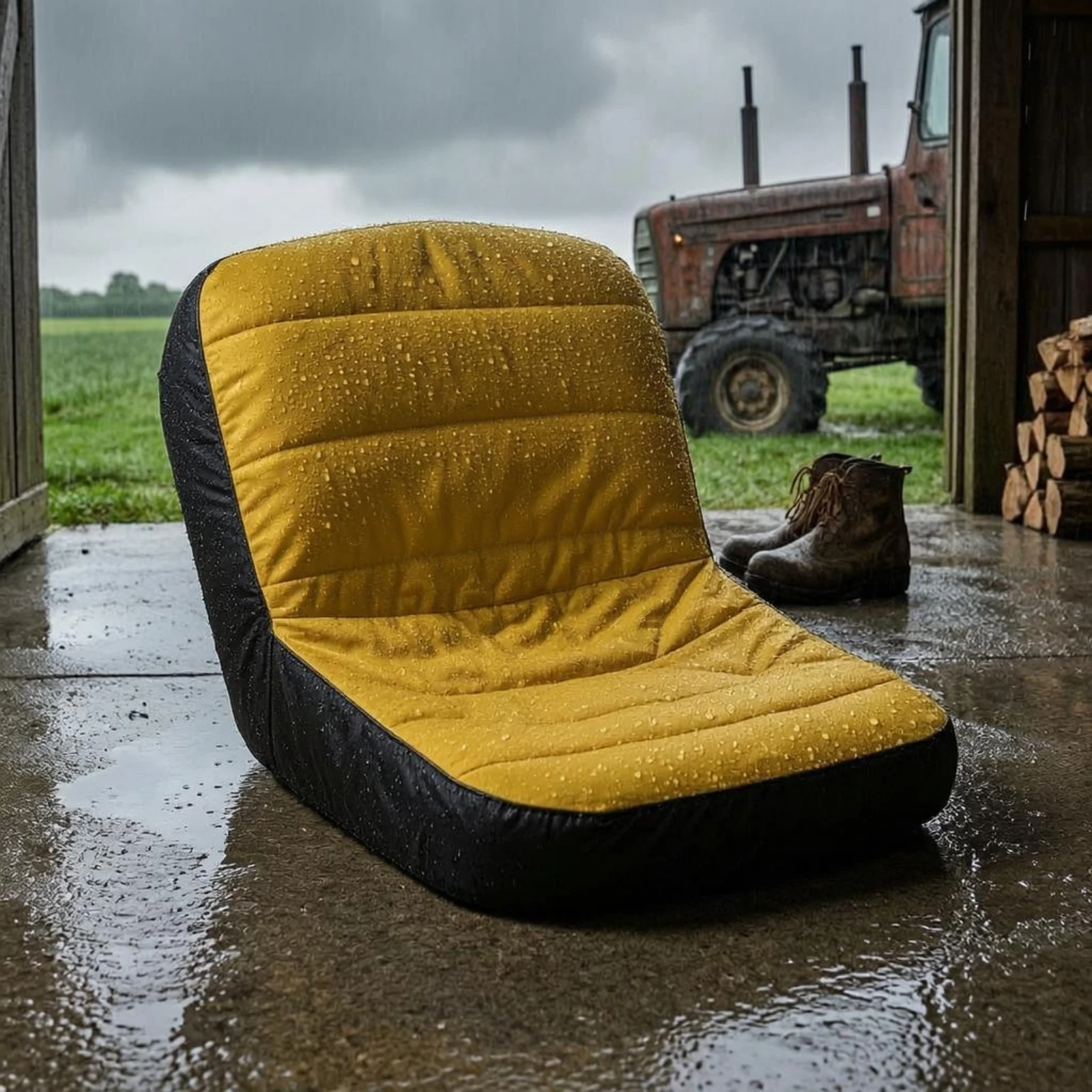 Lawn Tractor Seat Cover Padded Riding Lawn Mower Seat Cover Cushioned Easy to Clean