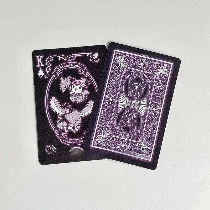 Kawaii Sanrio Kuromi Poker Cartoon Cute Children Playing Card giochi da tavolo carte da gioco giocattolo carta regalo collezione decorazione della